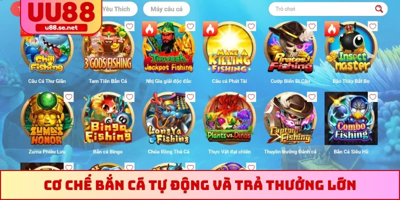 Cơ chế bắn cá tự động và trả thưởng lớn